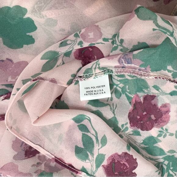 Misa Los Angeles Revolve Pink Green Floral Festival Bohemian Blouse Women’s XS - Picture 11 of 12